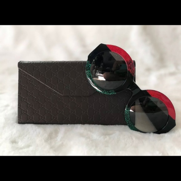 gucci grey gradient round sunglasses